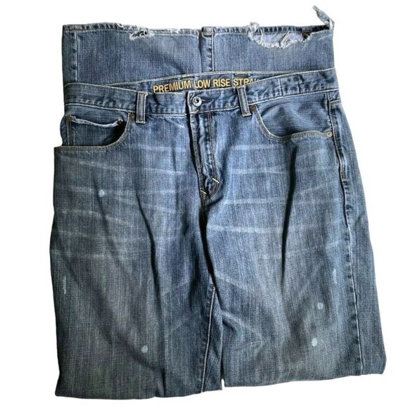 Gap Premium Low Rise Straight Leg Jeans 36 x 34 Denim Work Wear Grunge - Picture 1 of 7